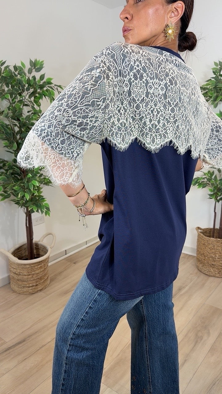 Clara Navy Top