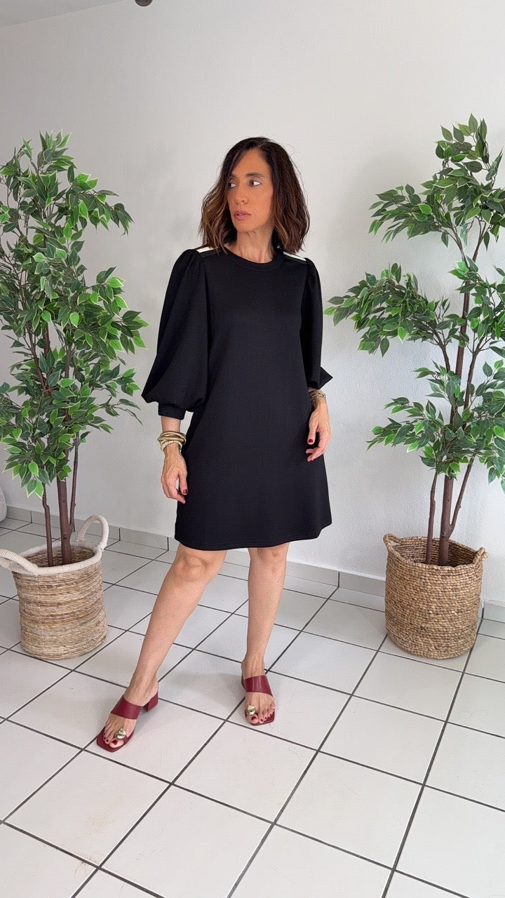 Serenidad Black Mini Dress