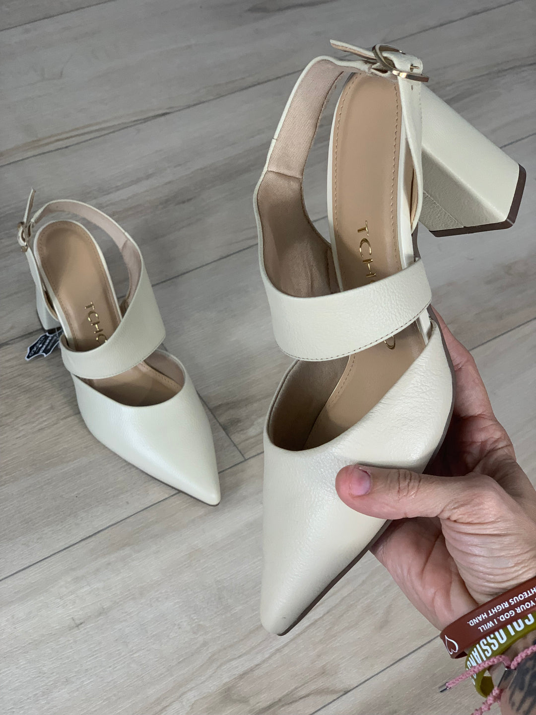 Tchocco 3" Creme Euro Block Heels