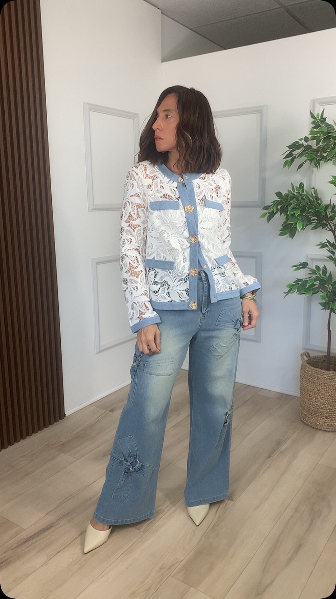Dicha White Denim Jacket