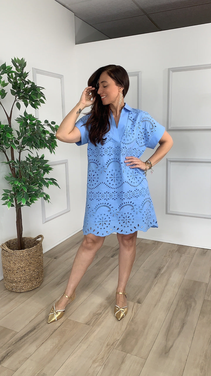 Blue Gracia Mini Dress