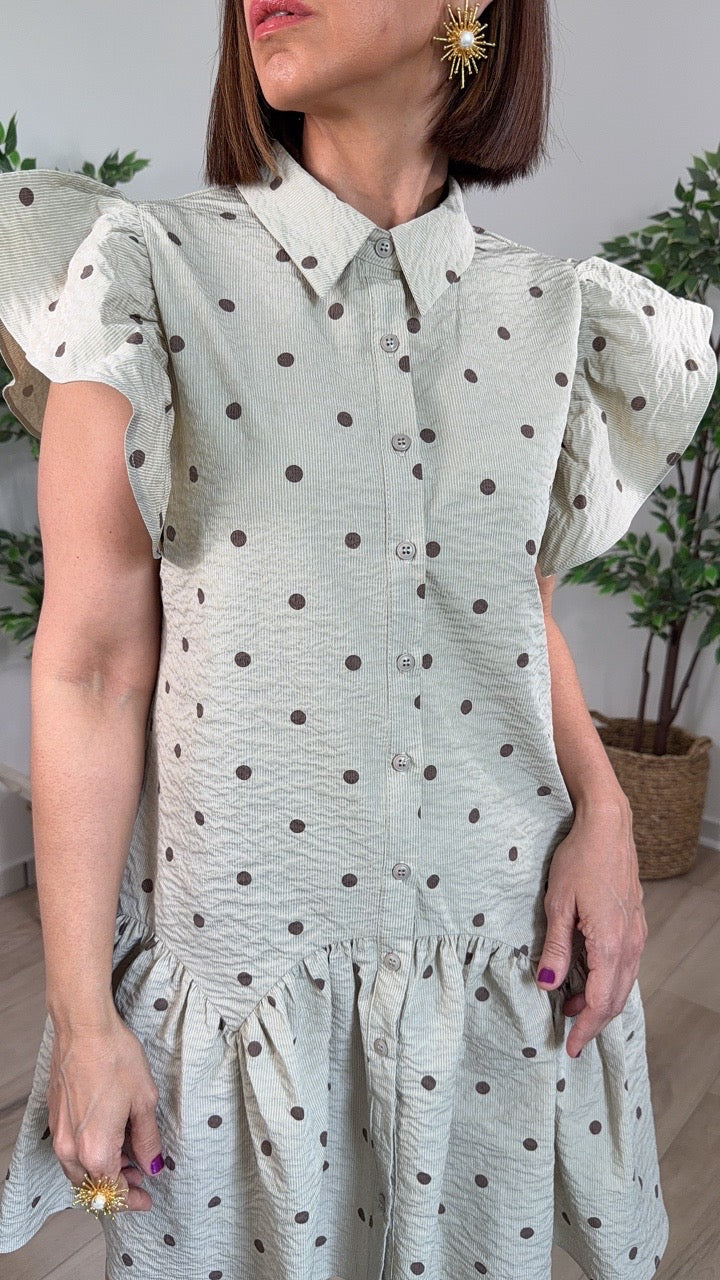 Don Taupe Mini Dress