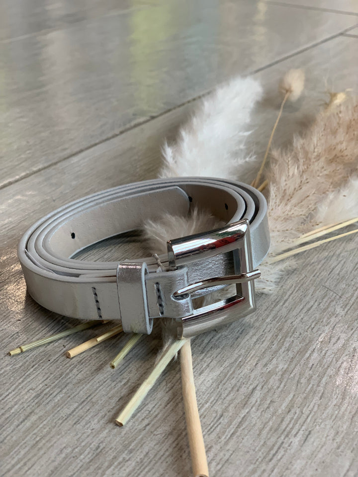 Silver Skinny Belt