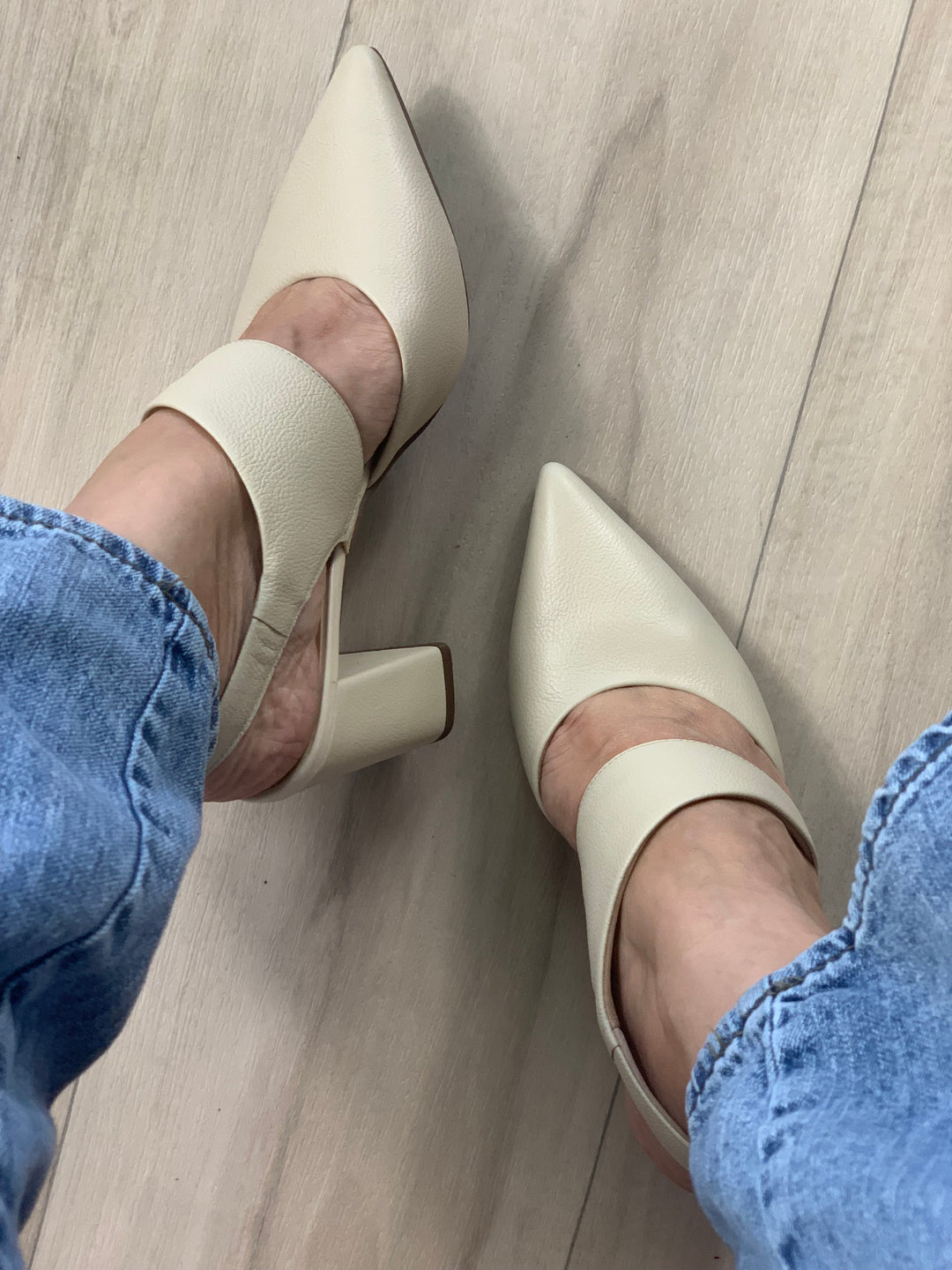 Tchocco 3" Creme Euro Block Heels
