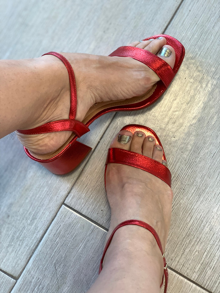 Vizzano 2” Red Square Heel Sandals