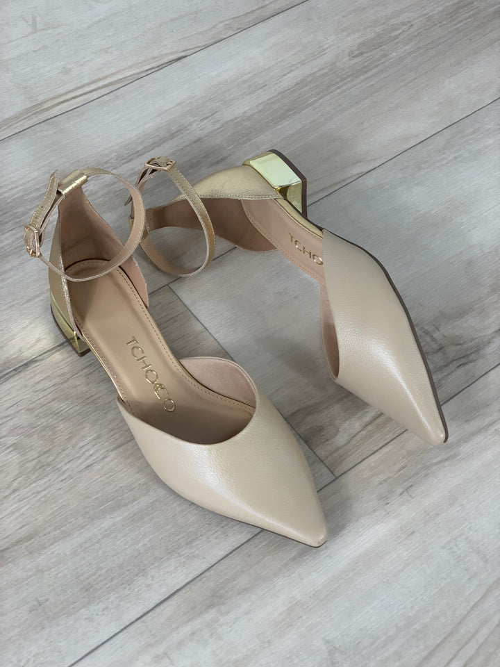 Tchocco Nude Gold Mary Janes