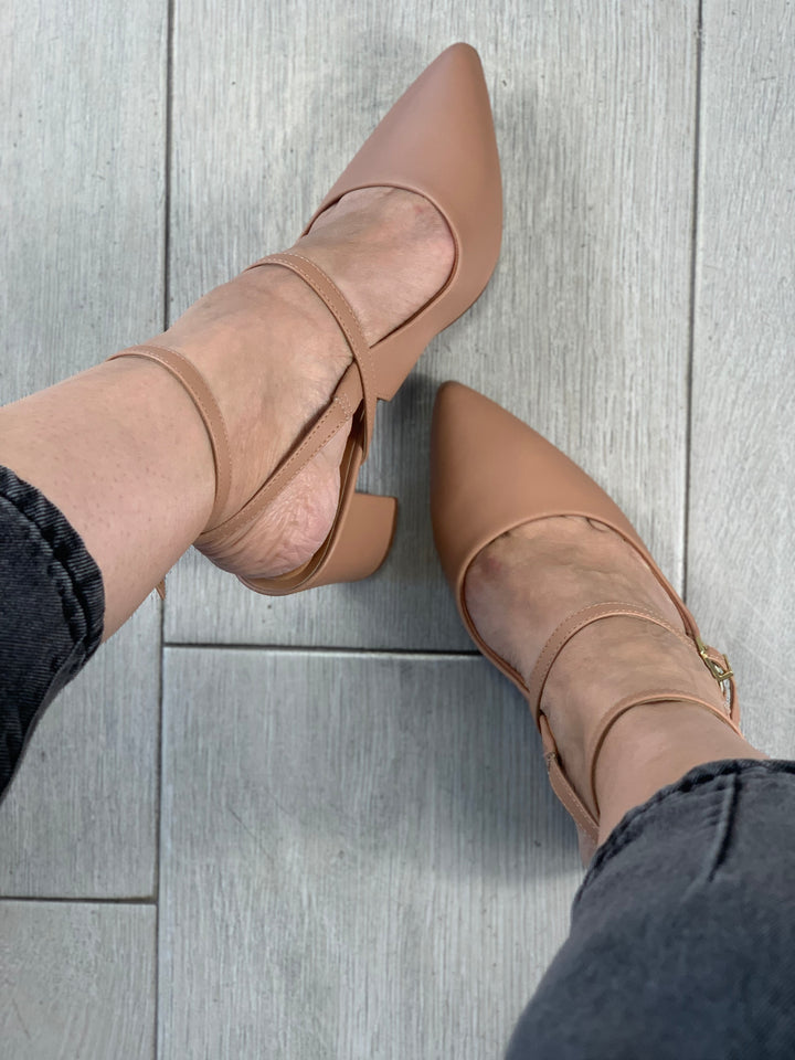 Vizzano Nude Multi Straps Square Heels