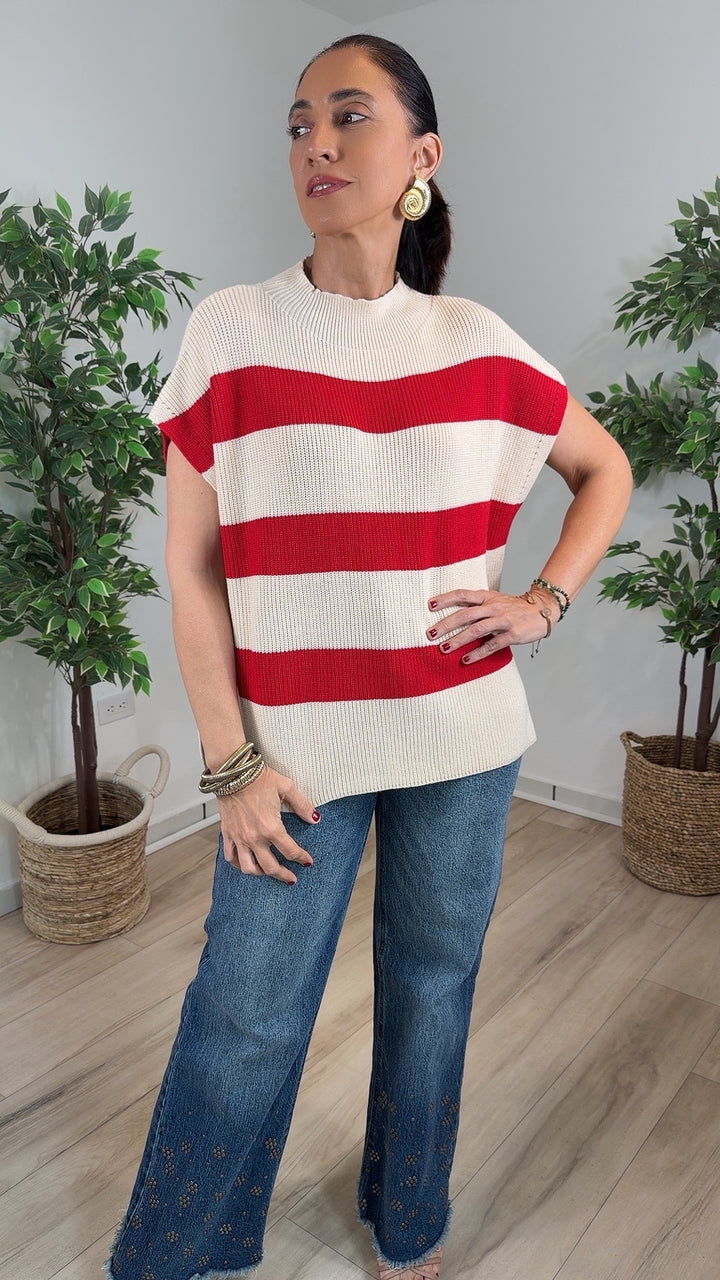 Cruce Red/Ivory Top