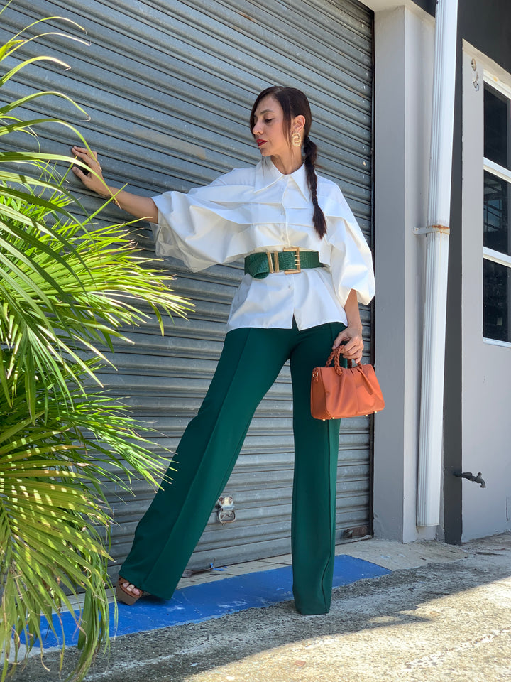 Hunter Green High Waist Pants