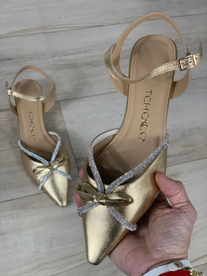 Tchocco Ouro Kitten Heels