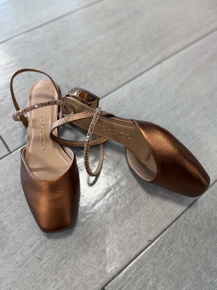 Tchocco Bronze RT Sling Mary Janes