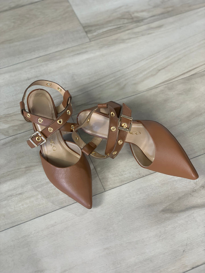 Tchocco 3" Whisky Double Strap Block Heels