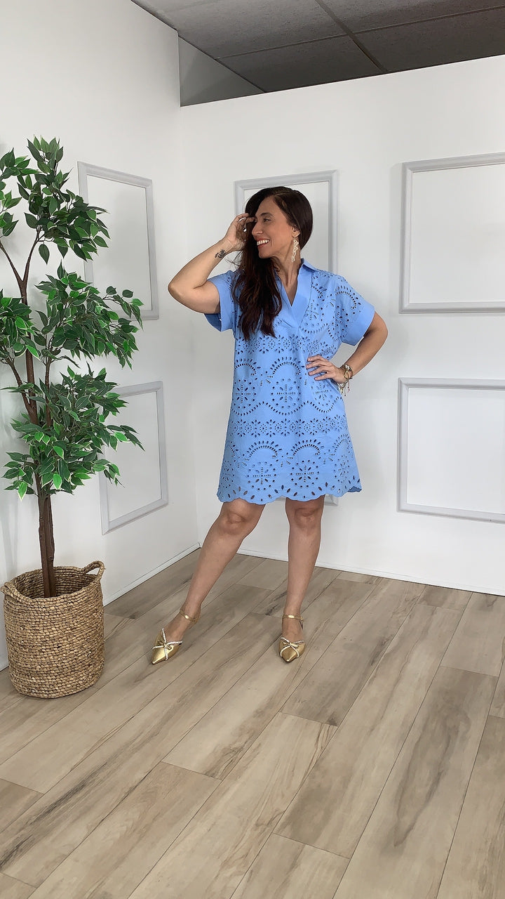 Blue Gracia Mini Dress
