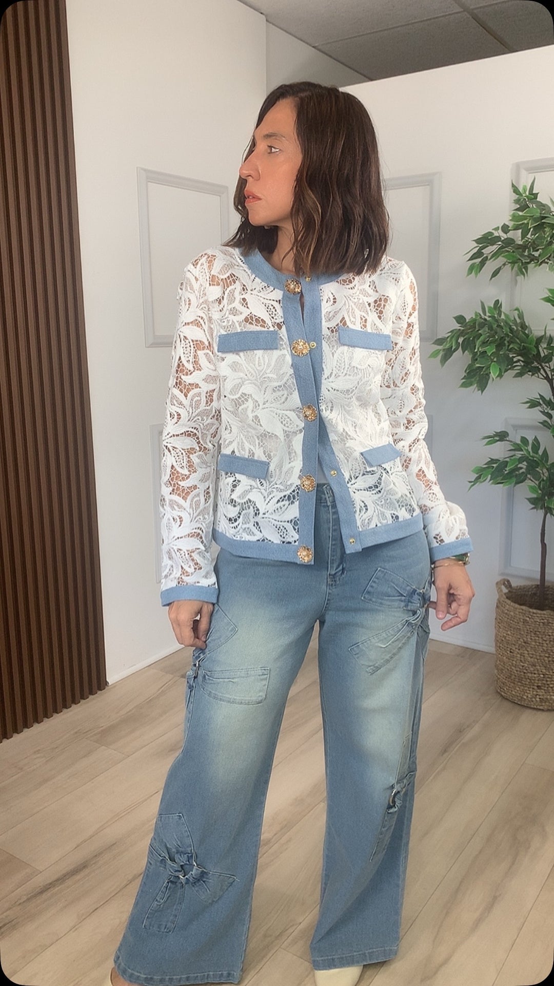 Dicha White Denim Jacket