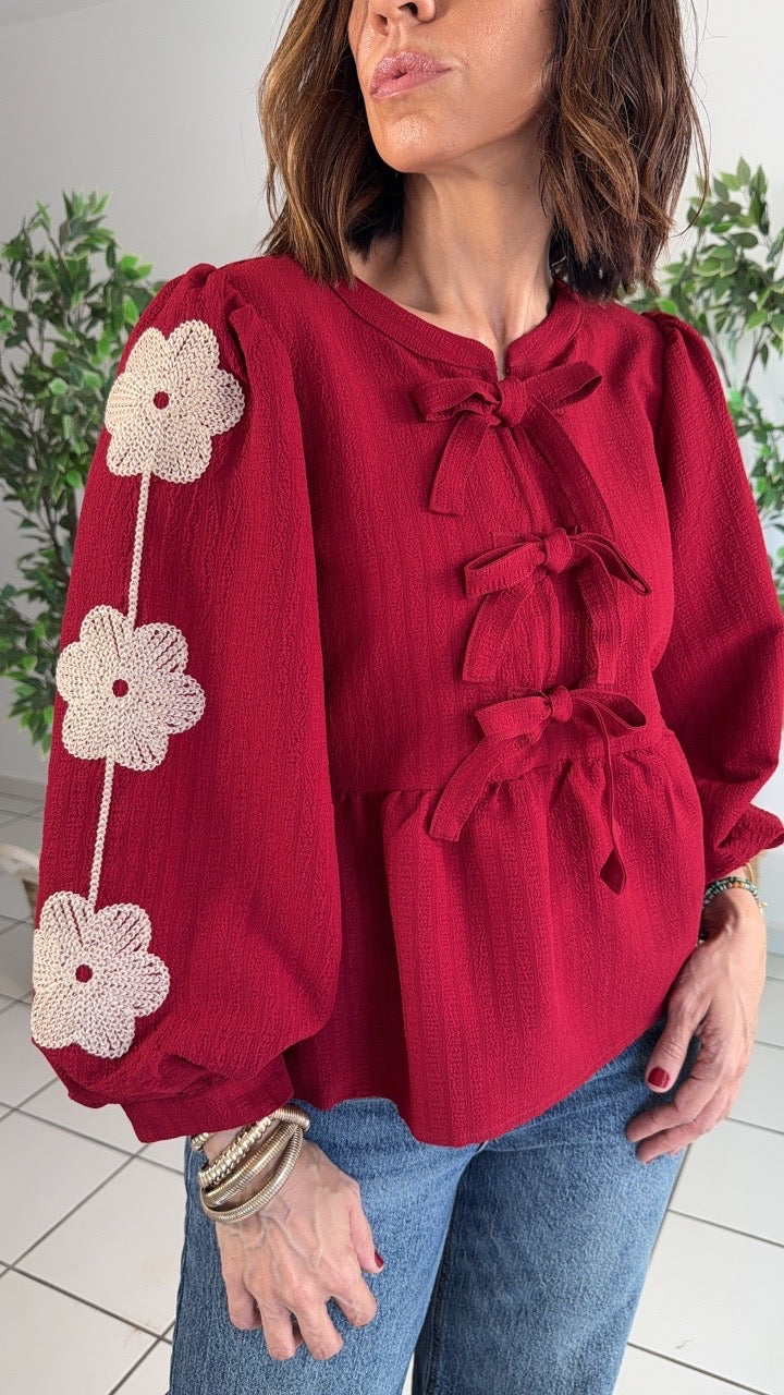 Erguir Burgundy Top