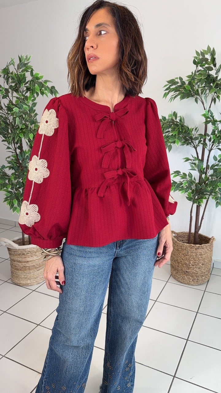 Erguir Burgundy Top