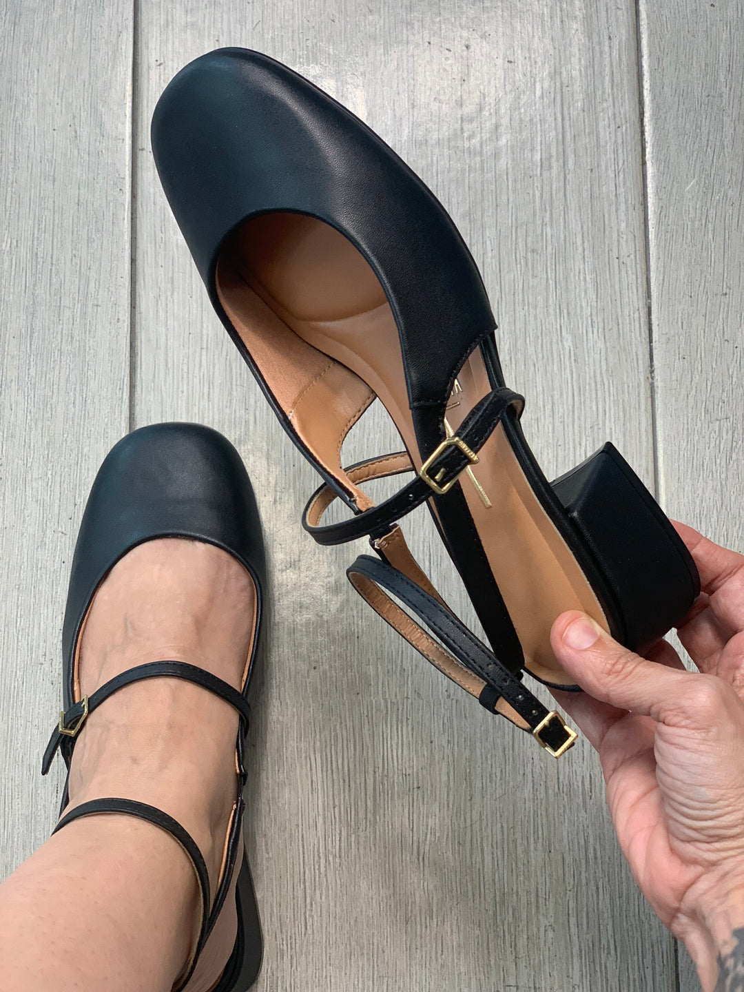 Vizzano Black Round Square Heels