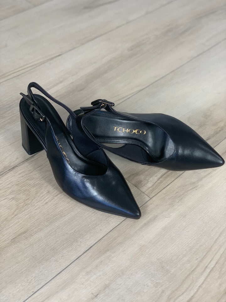 Tchocco 3" Black Euro Block Heels