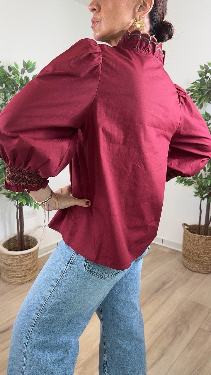 Gilgal Burgundy Top