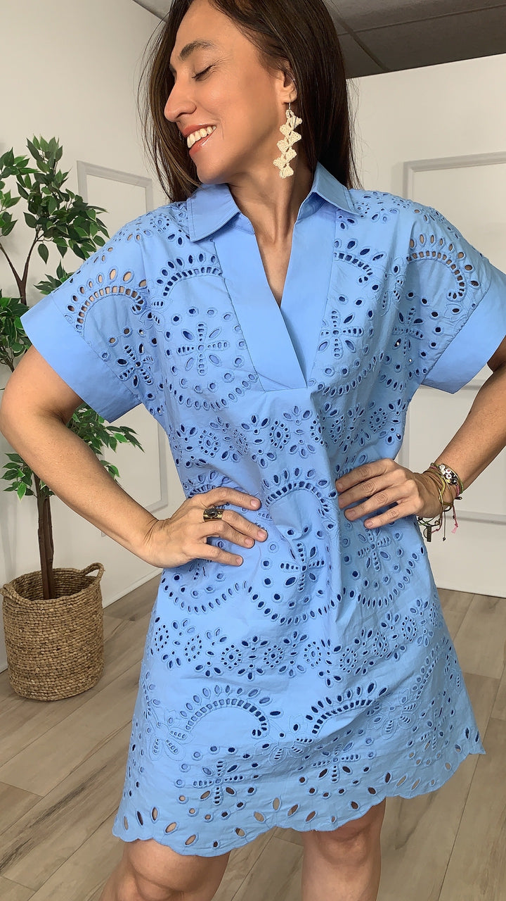 Blue Gracia Mini Dress