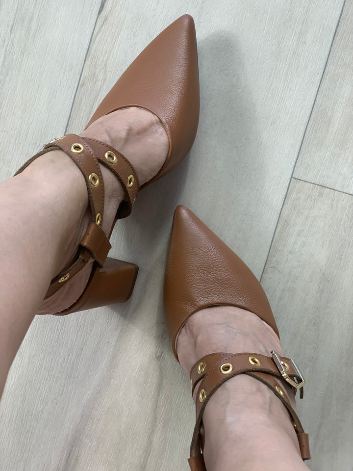 Tchocco 3" Whisky Double Strap Block Heels