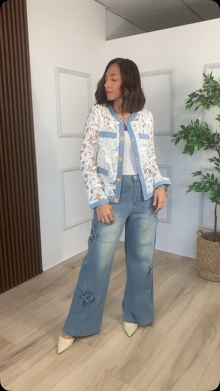 Dicha White Denim Jacket