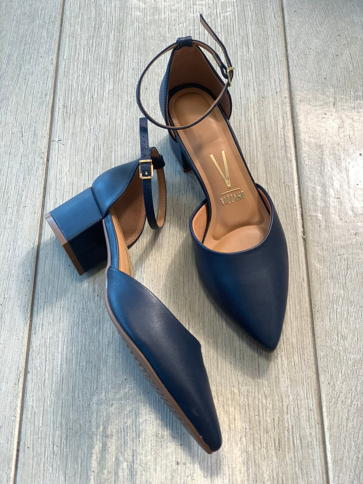 Vizzano Navy Strappy Square Heels