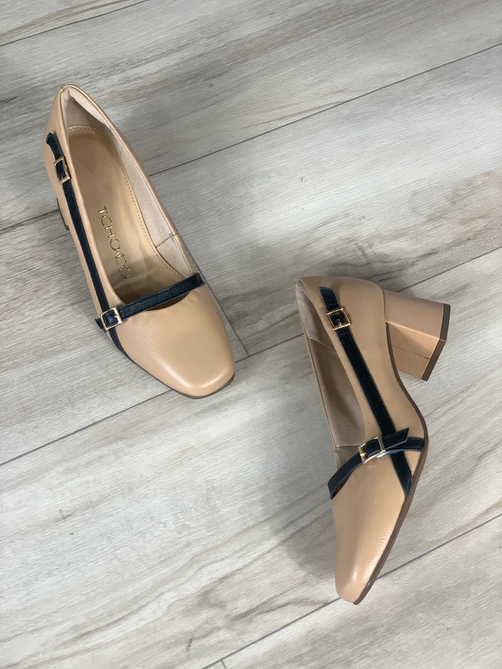 Tchocco Antique/Preto Block Heels