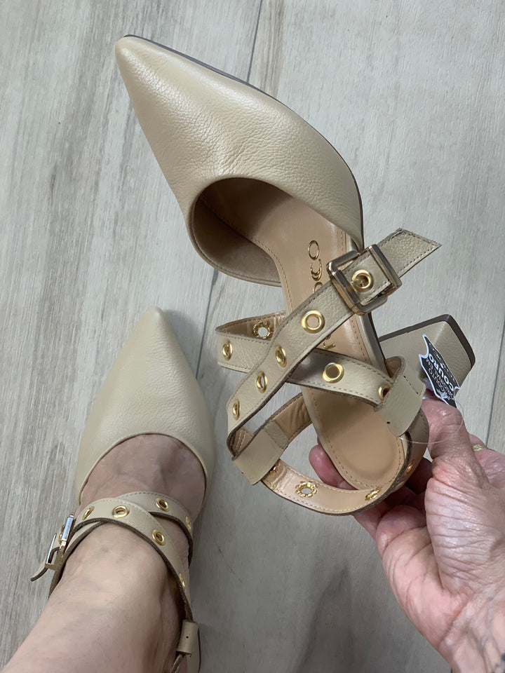 Tchocco 3" Nude Double Strap Block Heels
