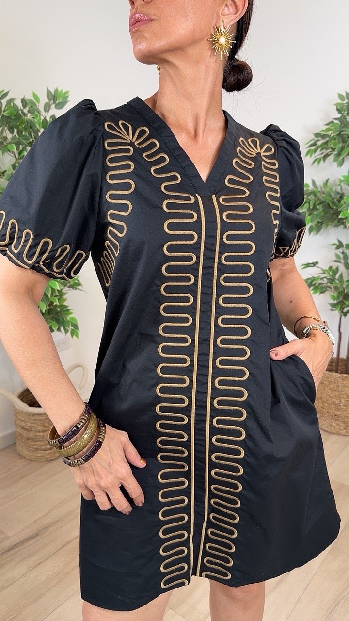 Exhalación Black Mini Dress