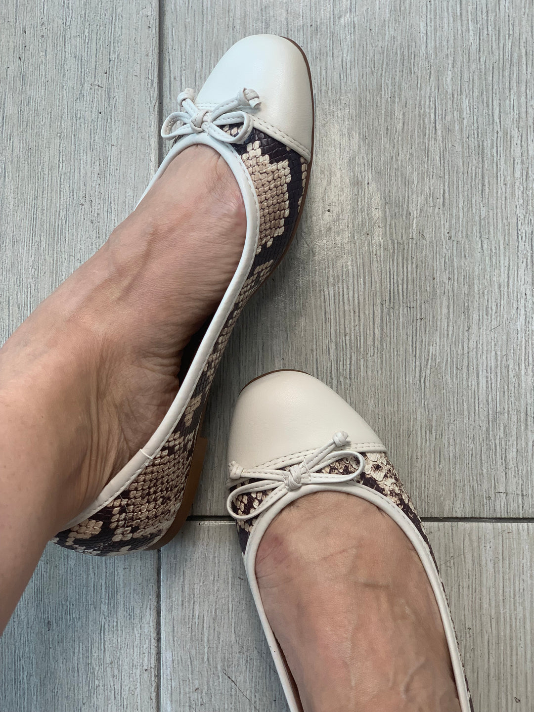 Vizzano Off White Animal Print Flats