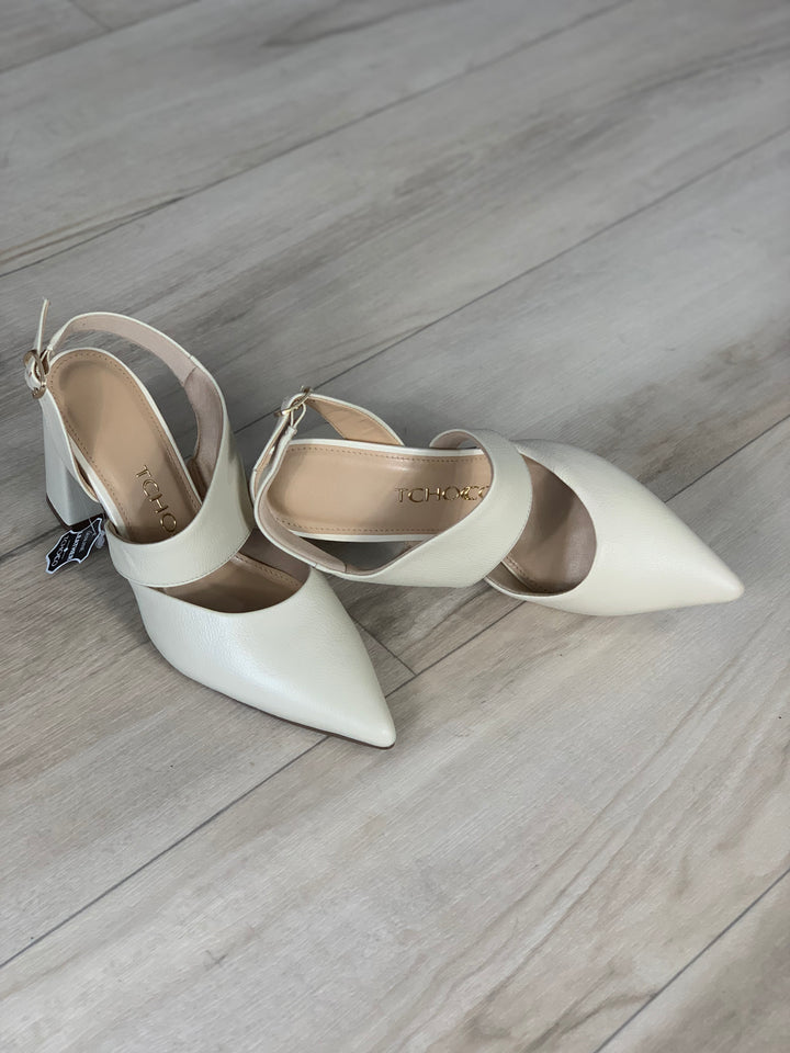 Tchocco 3" Creme Euro Block Heels