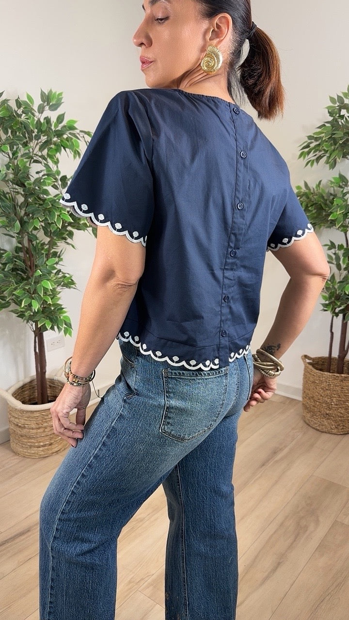 Centellear Navy Top