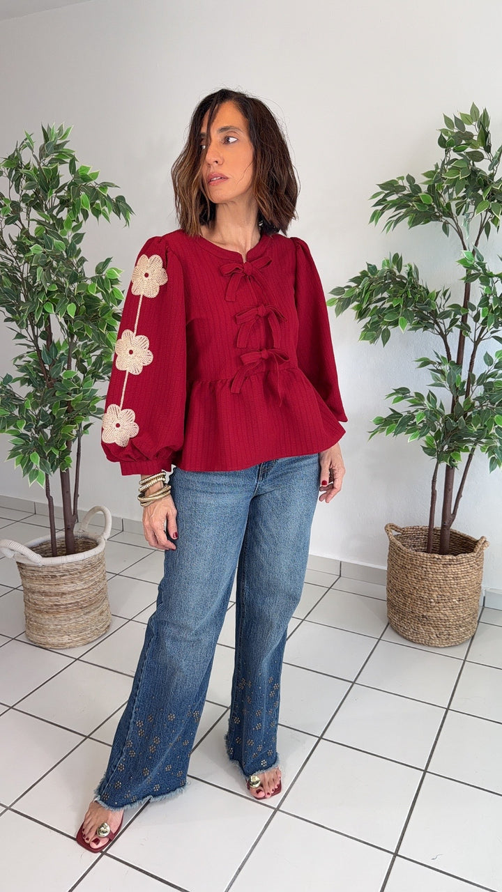 Erguir Burgundy Top