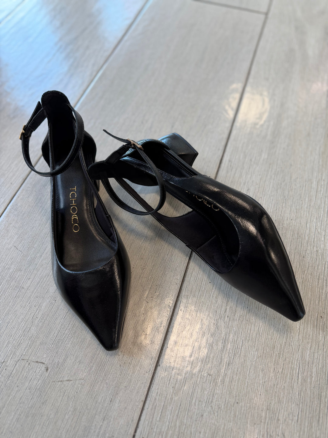 Tchocco Black Strappy Mary Janes