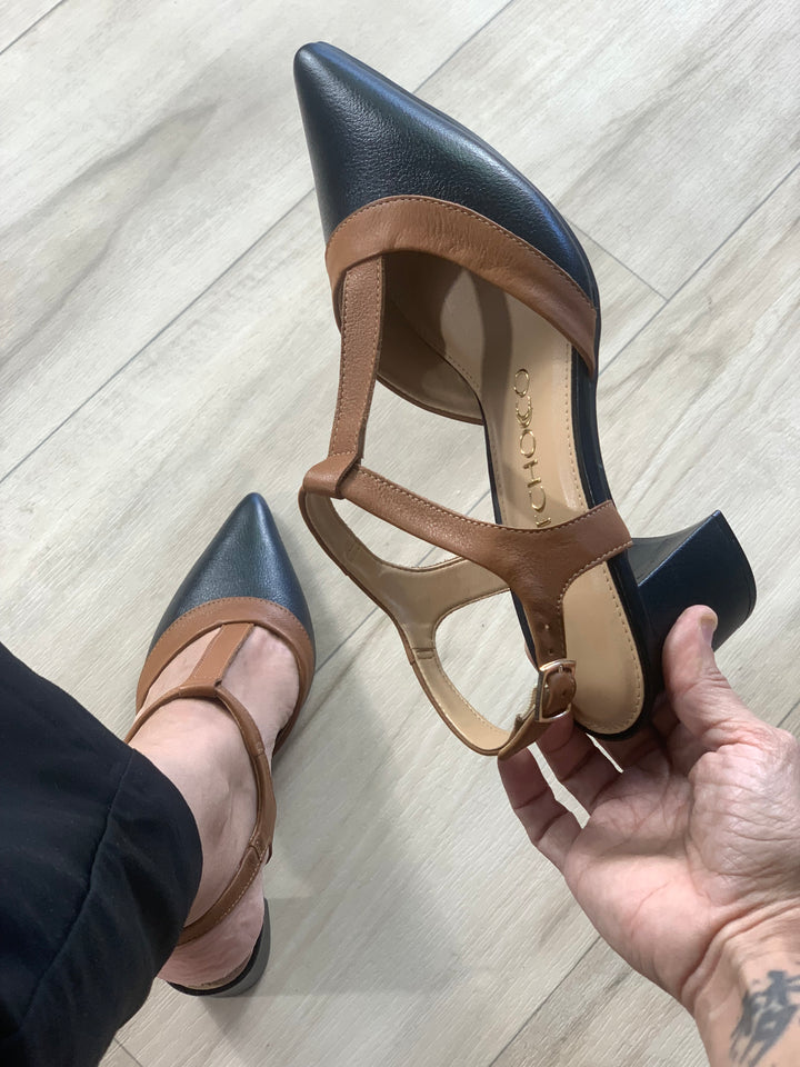 Tchocco Black Caramel Block Heels