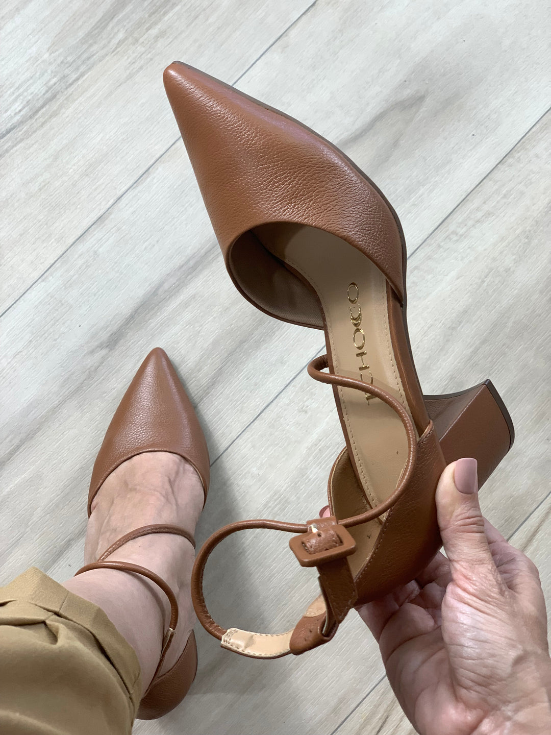 Tchocco Camel Block Heels