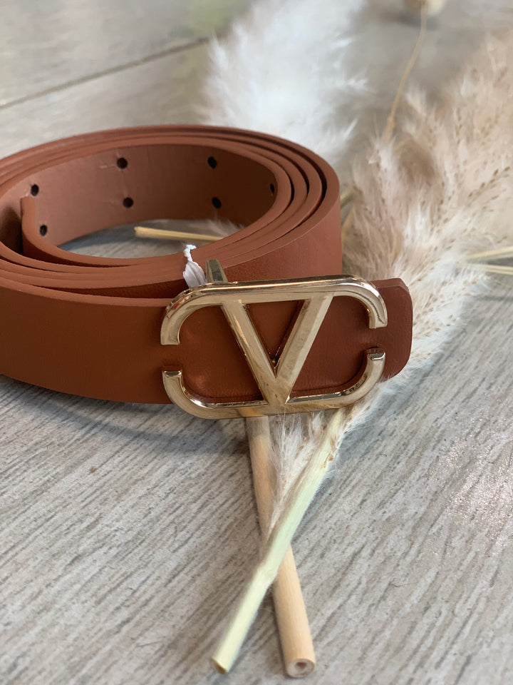 V Camel Skinny Belt