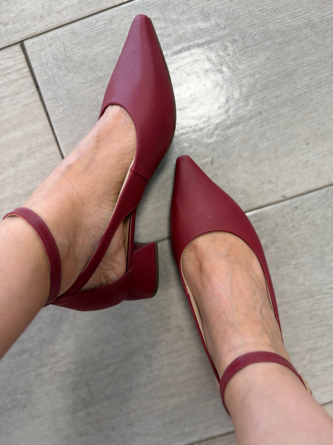 Tchocco Wine Strappy Mary Janes