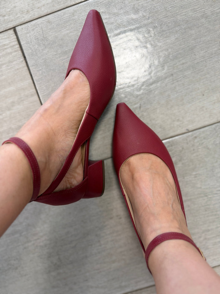 Tchocco Wine Strappy Mary Janes