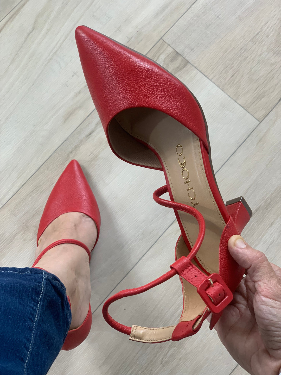 Tchocco Red Classic Heels