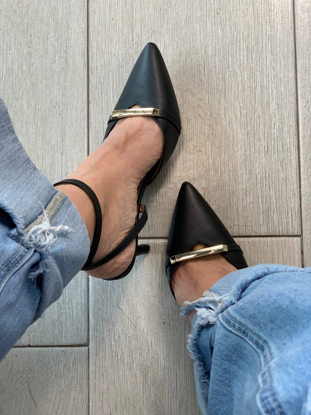 Vizzano Black 2.5” Detail Strappy Heels