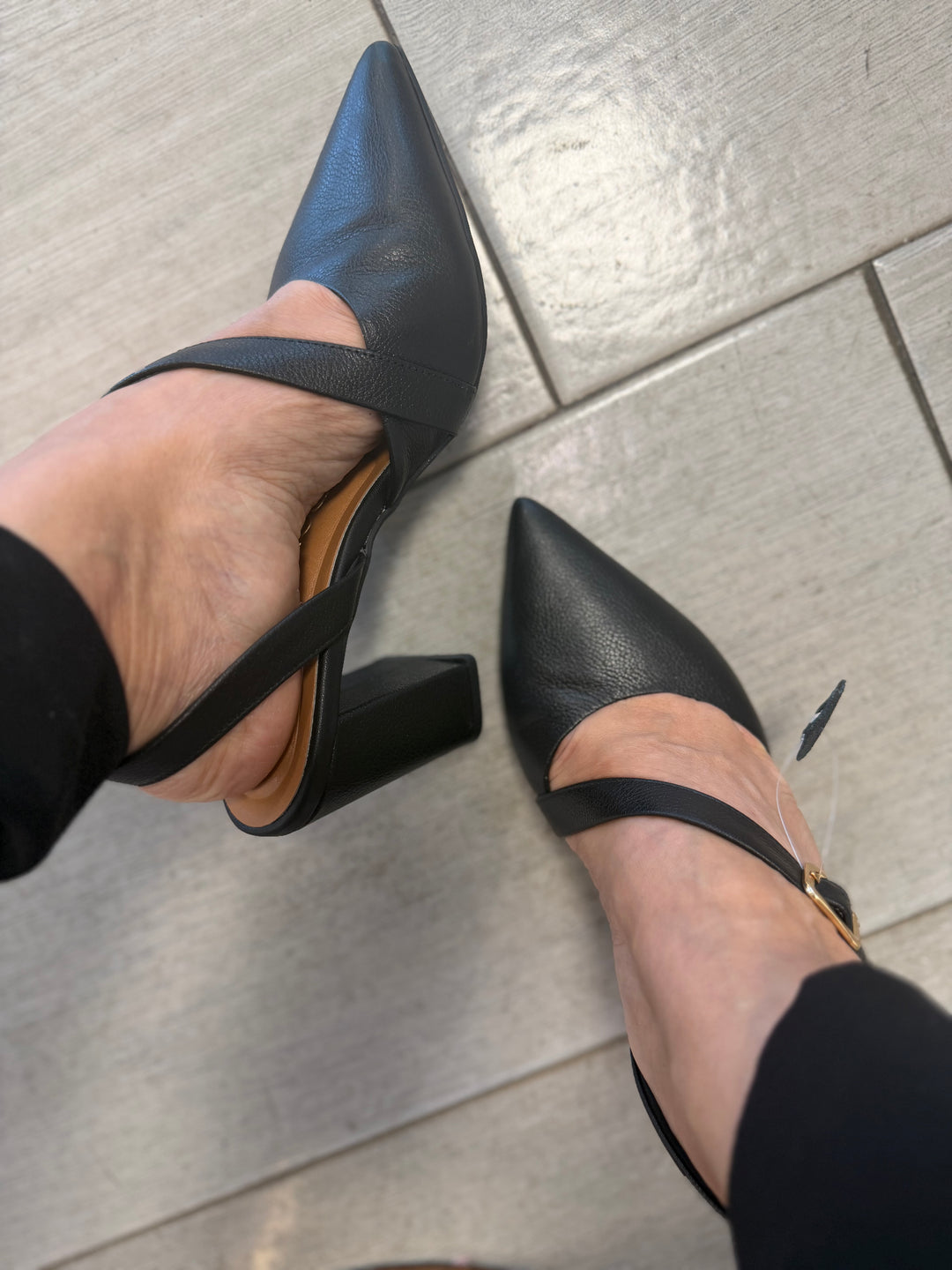 Tchocco 3" Black CC Strap Block Heels