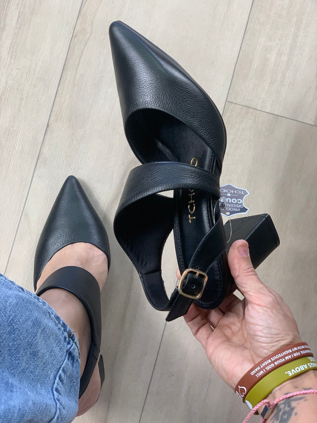 Tchocco 3" Preto Euro Block Heels