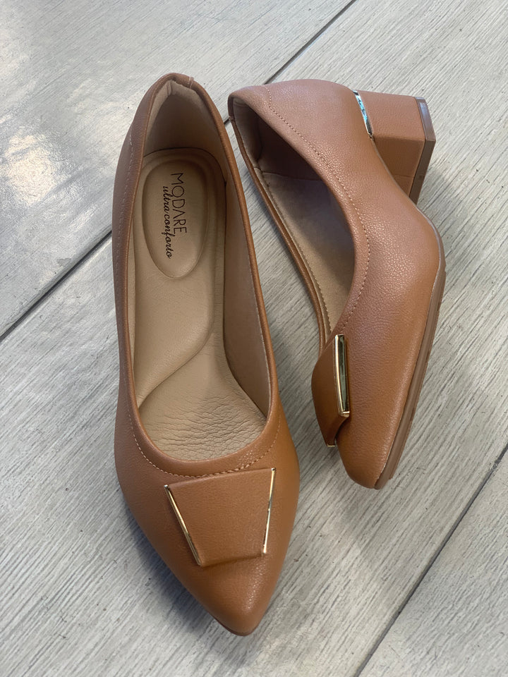 Modare Camel Pointed Square Heels