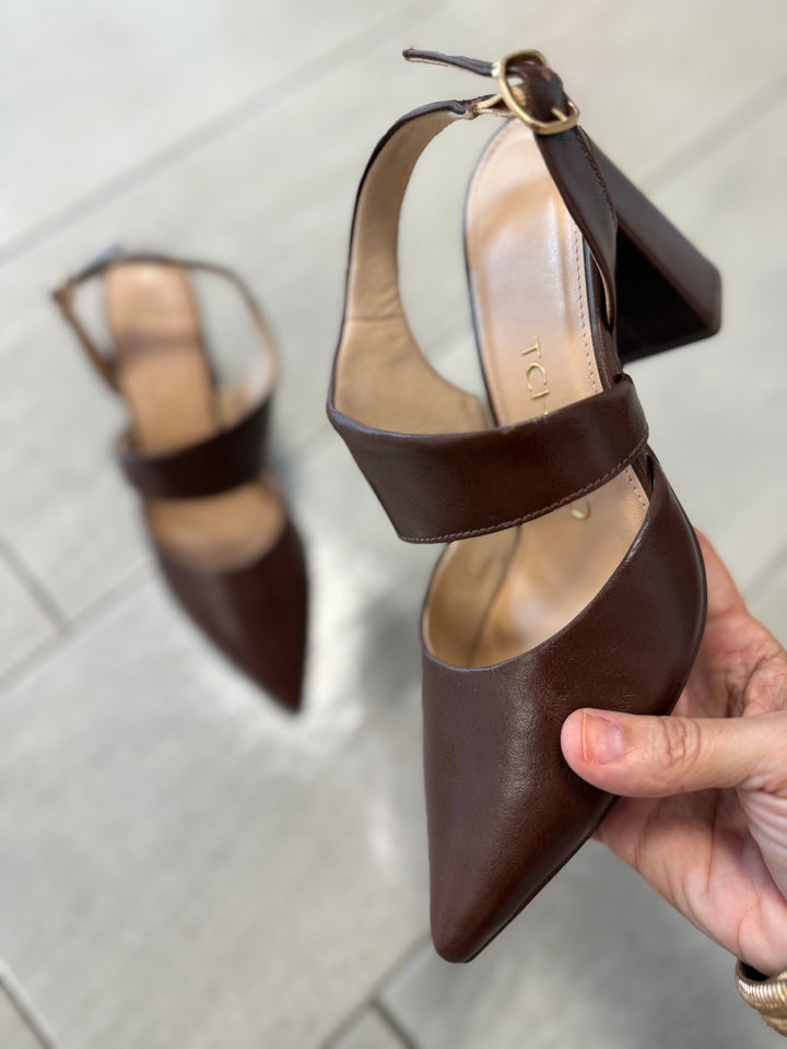 Tchocco 3" Café Euro Block Heels