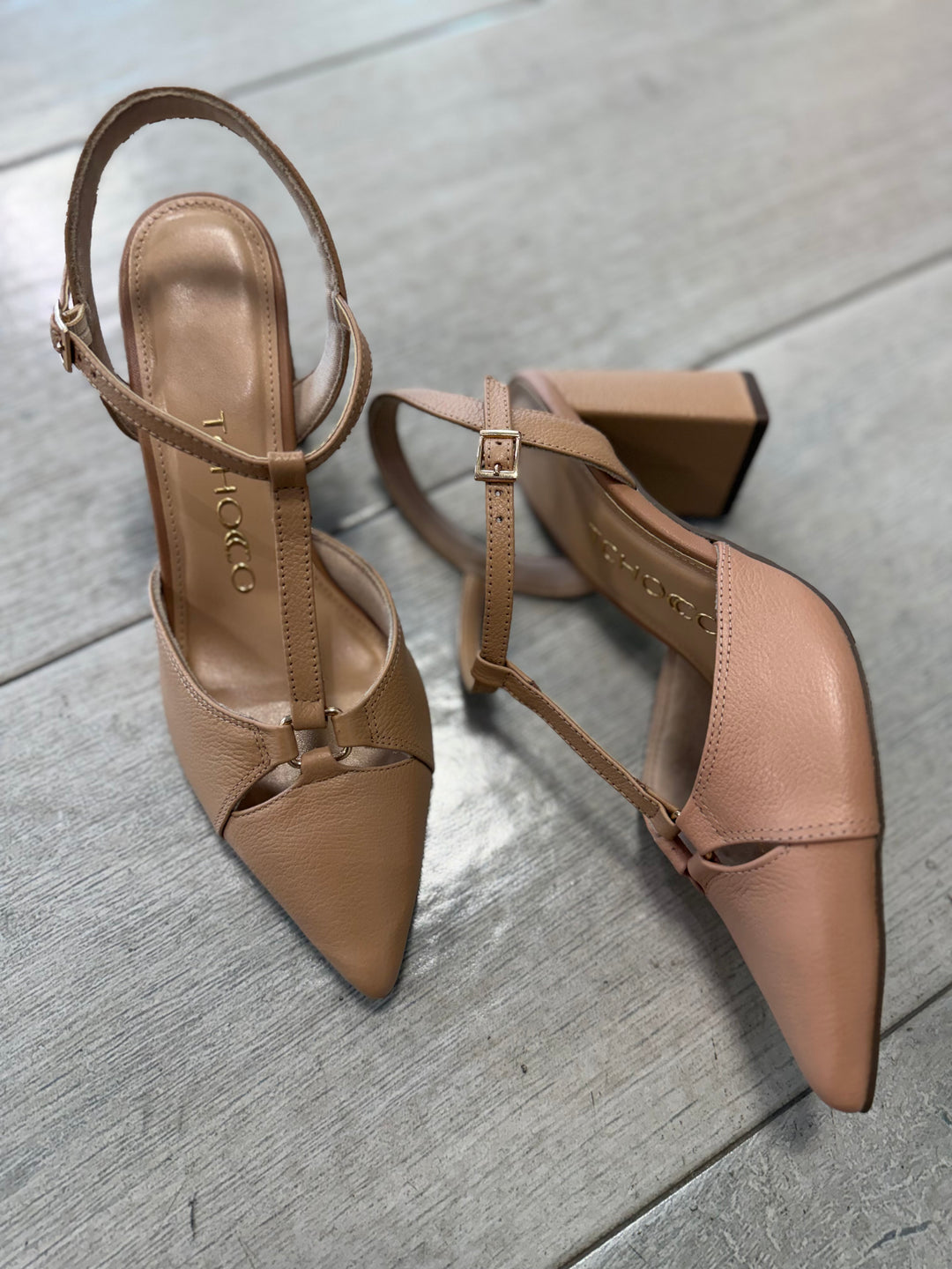 Tchocco 3" Antique T Block Heels