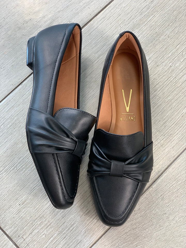 Vizzano Knot Detail Black Flats