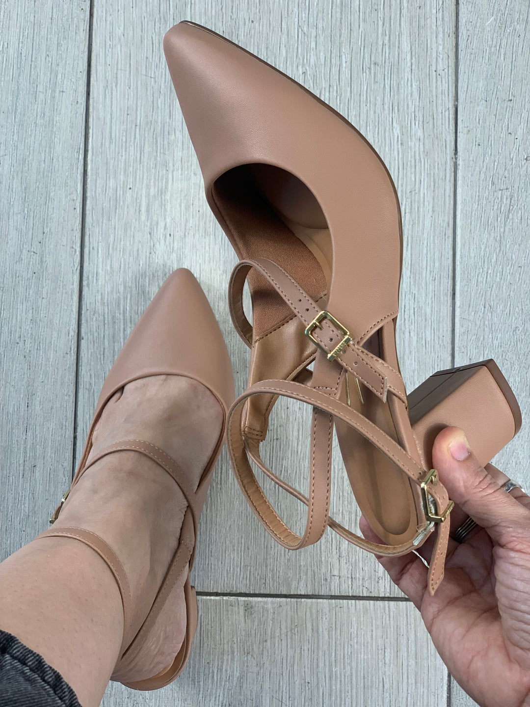 Vizzano Nude Multi Straps Square Heels