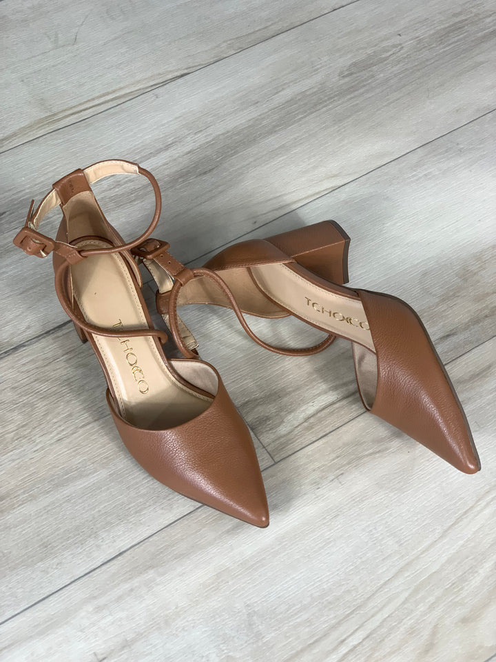 Tchocco Camel Block Heels